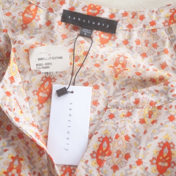 NWT Sanctuary Peasant Tank Top Yellow & Orange L - Picture 3 of 8